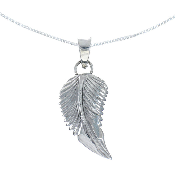 Navajo Sterling Silver Leaf Pendant 16" Box Italian Chain Necklace Set X10685